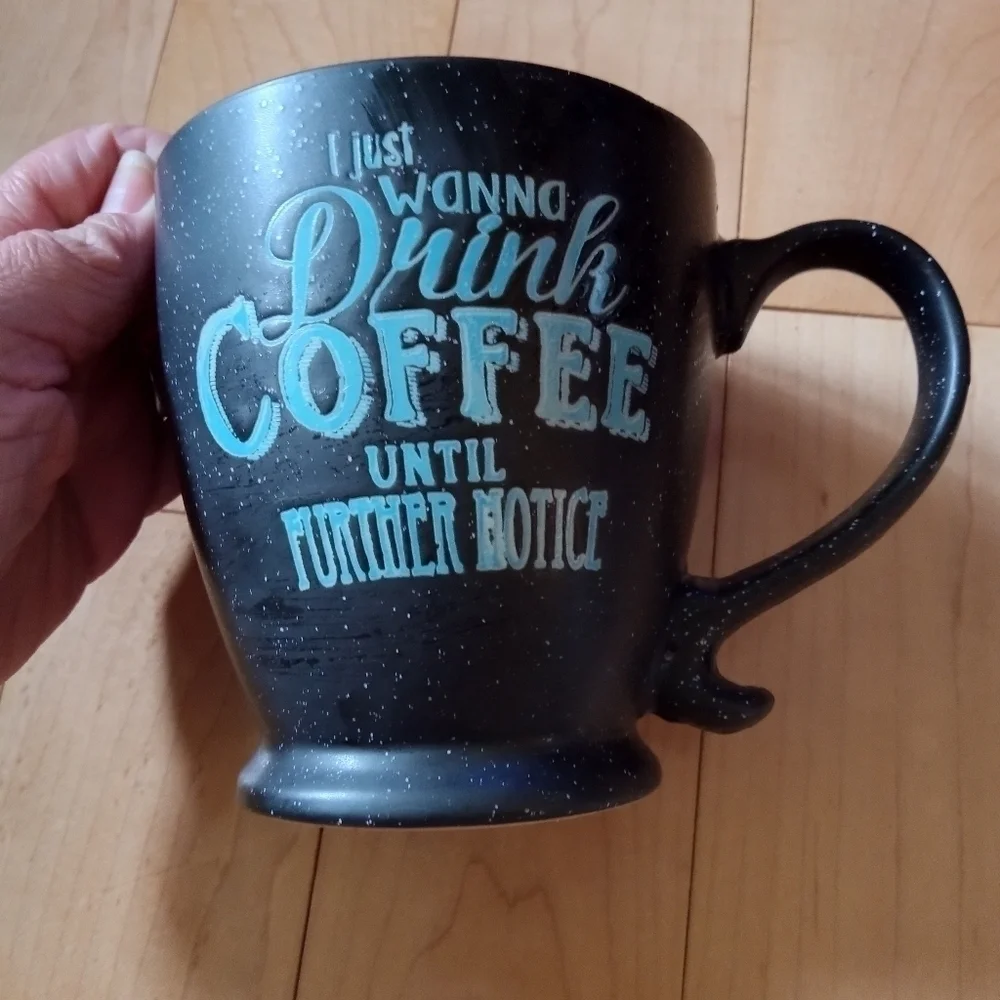 Black white speckled coffee cup - Picture 1 of 3